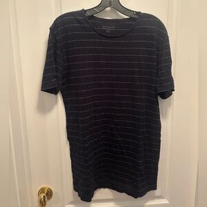 All Saints Mens Black Striped Short Sleeve Crew Tshirt M excellent condition